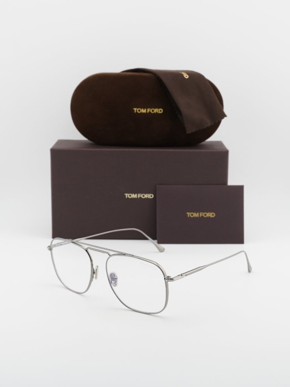 Tom Ford FT5731-B 008 Aviator Eyeglasses 56mm – Shiny Gunmetal